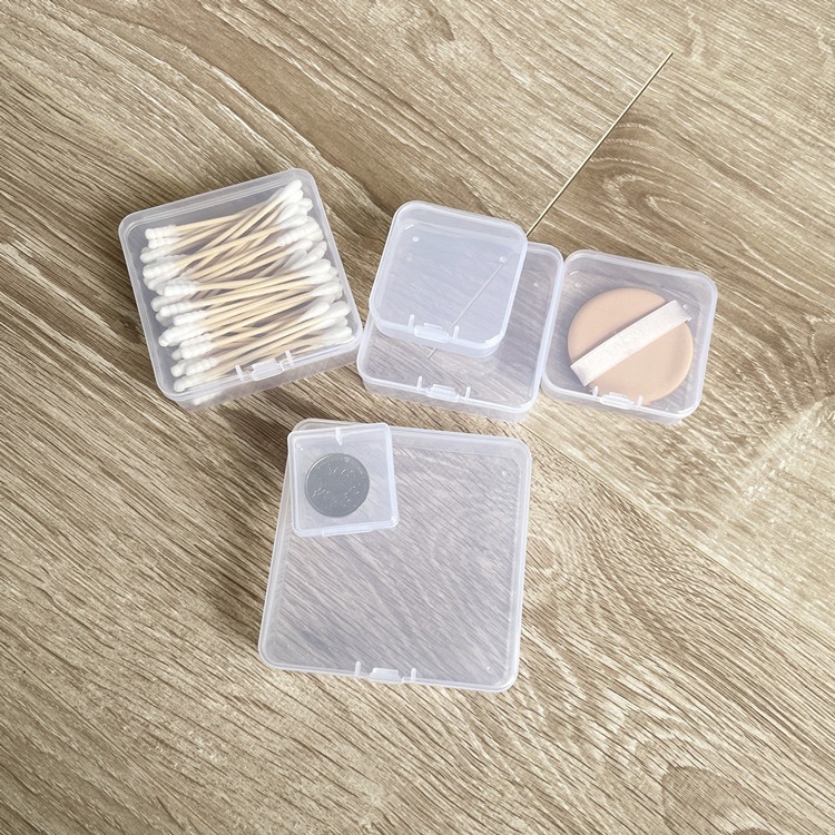 Empty Plastic Clear Mini Empty Square Small Boxes Jewelry Ear Plugs Container Nail Art Colorful Decor Diamond Storage Case