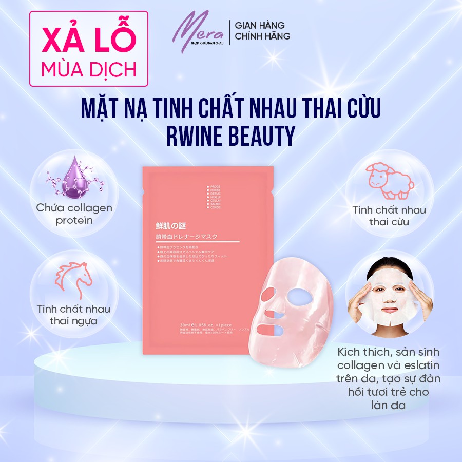 🛹 Mặt nạ nhau thai cừu tế bào gốc Nhật Bản, cung cấp collagen sáng trắng