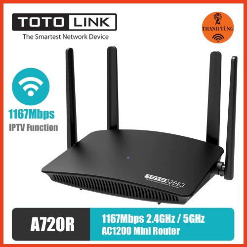 Bộ phát wifi Totolink A720R 2.4Ghz/5Ghz AC1200Mpbs Hàng chính hãng Bảo hành 2 năm