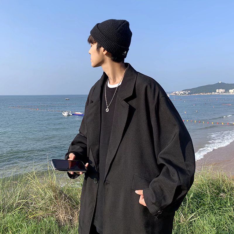 Áo Khoác Vest Dáng Rộng Kiểu Hồng Kông Retro Thời Trang Xuân Thu 2022 Cho Nam