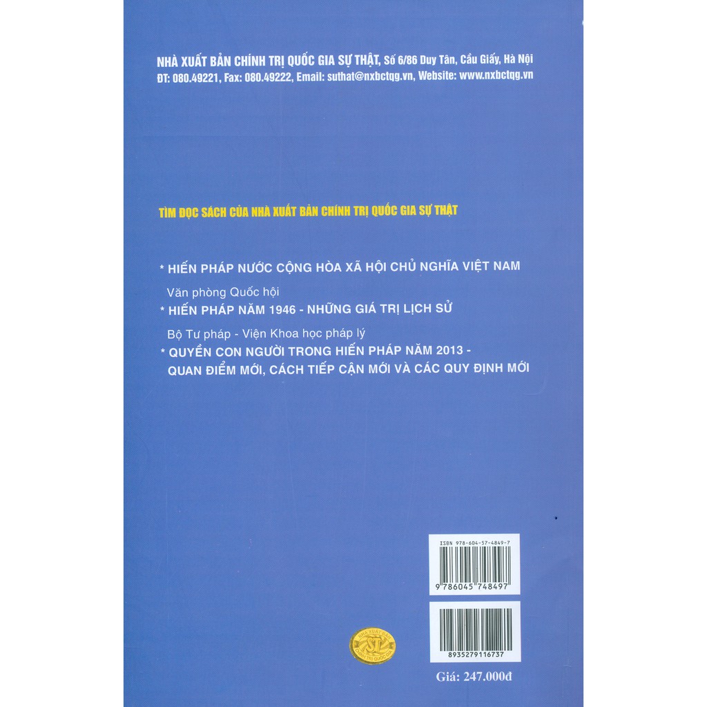 Sách - Thi Hành Hiến Pháp Năm 2013 - Thực Trạng Và Những Vấn Đề Đặt Ra (Sách Tham Khảo) | BigBuy360 - bigbuy360.vn