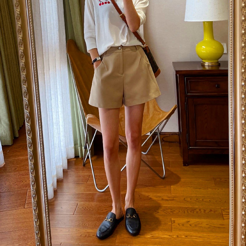 Quần Short Nữ Lưng Cao Ống Rộng