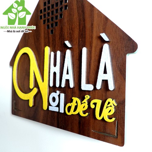 Bảng gỗ decor trang trí nhà cửa Mẫu BM_074 NHÀ LÀ NƠI ĐỂ VỀ