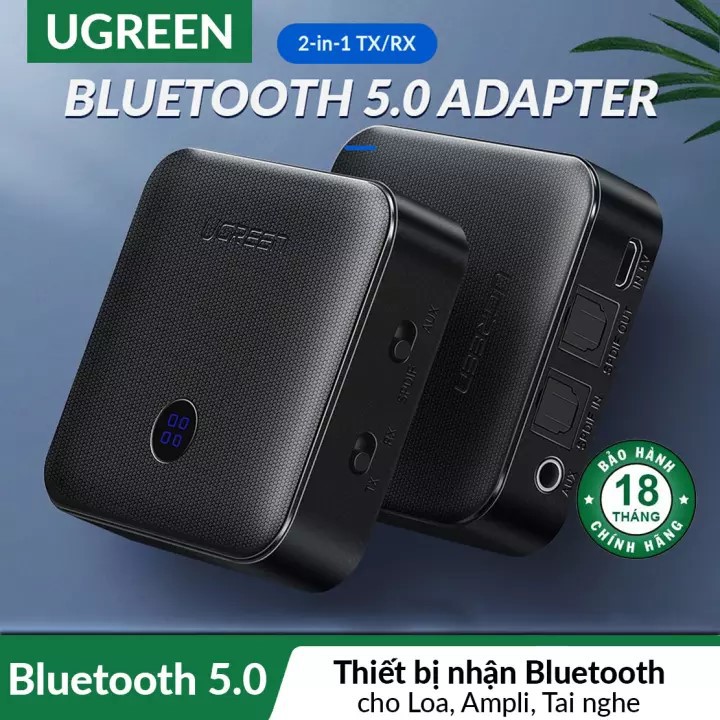 Bộ Thu Phát Bluetooth 5.0 Hỗ trợ SPDIF Optical & AUX 3.5mm Ugreen 70158 Chính Hãng