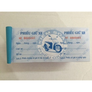 Combo 10 cuốn - Phiếu giữ xe - 100 tờ có số nhảy liên tục (Số seri) - Giấy dày đẹp láng mịn và nhận mực tốt
