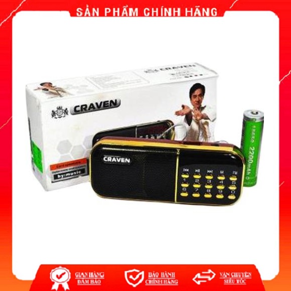 Đài FM CR-853 kiêm loa nghe nhạc, nghe kinh phật bằng USB, thẻ nhớ loa to, 3 pin siêu khỏe, mẫu mới 2021