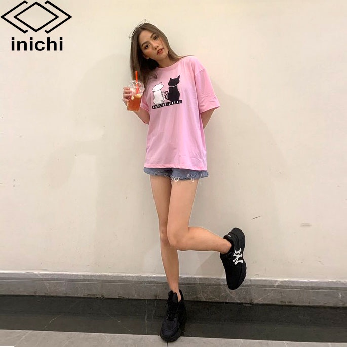 Áo thun tay lỡ INICHI A627 form rộng oversize nữ