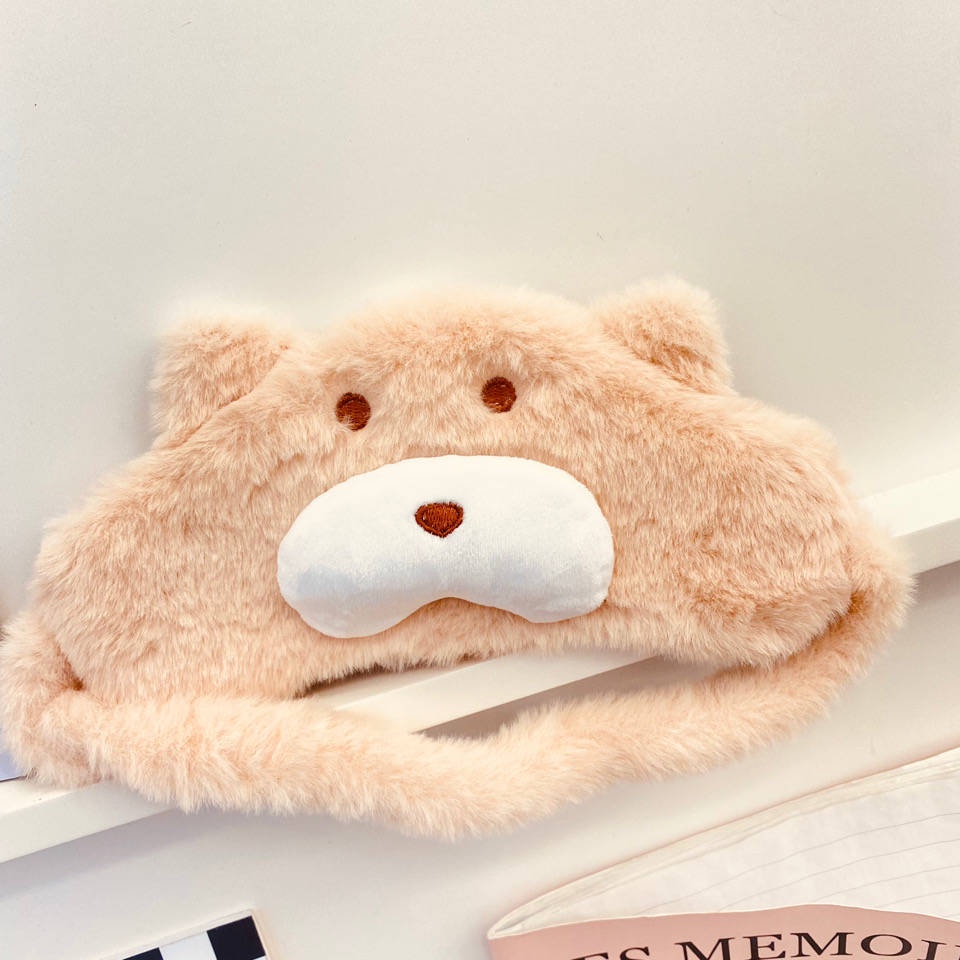 Miếng Bịt Mắt Ngủ Bằng Lông Nhung Hình Tai Thỏ Dễ Thương Cho Nữ