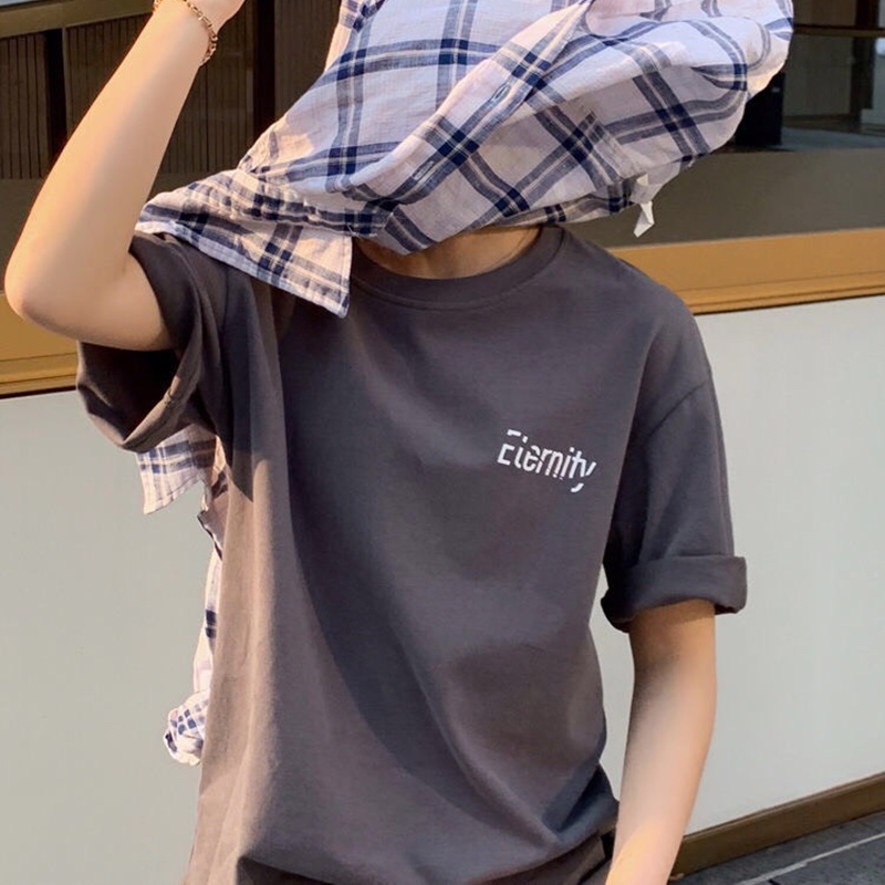 Áo thun nữ nam form rộng giấu quần unisex phông basic teen cổ tròn cotton ENTERNITY oversize giá rẻ in style ulzzang