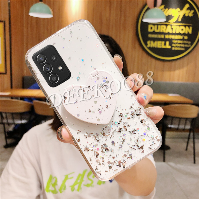 Ốp Điện Thoại Họa Tiết Ngôi Sao Lấp Lánh Gắn Kèm Giá Đỡ Cho Samsung Galaxy A72 A52 A32 4G 5G A72 SamsungA52 2021