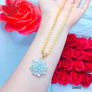 Dây chuyền nữ, dây chuyền dây phụng mặt hoa đá lớn bền màu cao cấp Orin D4848