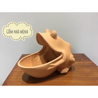 Chậu Ếch há miệng đất nung