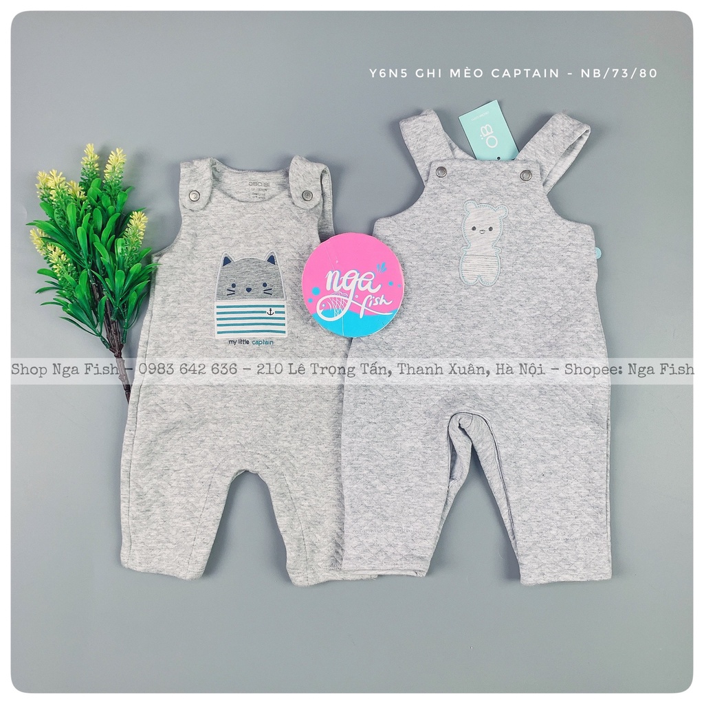 Yếm quần  cho bé trai bé gái Obaibi size 0/3m - 6/9m dễ thương Nga Fish Y6N5