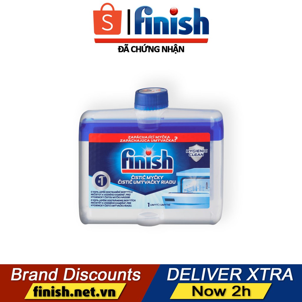  Dung dịch vệ sinh máy, tẩy cặn máy rửa chén bát Finish (hương chanh)