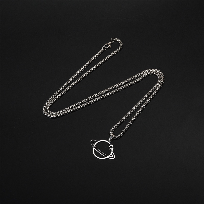 Vòng cổ Thép Titan Không Gỉ Mặt Hình Hành Tinh Phong Cách Hip Hop Thời Trang Unisex