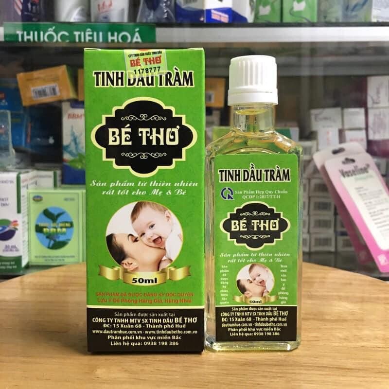 Tinh dầu tràm cho bé Huế nguyên chất Bé Thơ 50ml lá tràm gió 2X MART