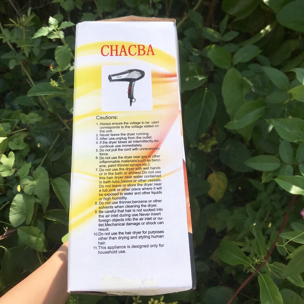 MÁY SẤY TÓC CAO CẤP CHACBA  CÔNG SUẤT 2800W,MÁY DỄ SỬ DỤNG,AN TOÀN,MÁY KHỎE