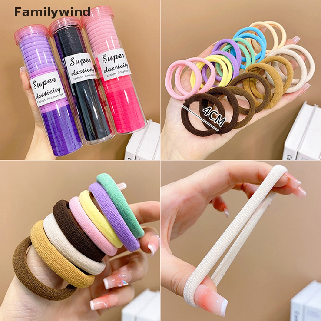 Set 30 Dây Buộc Tóc Cao Su Co Giãn Màu Trơn Dễ Thương Cho Bé Gái