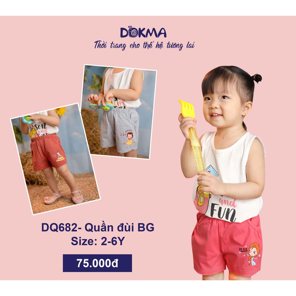 Quần đùi Dokma vải cotton cho bé gái 2-6Y DQ682
