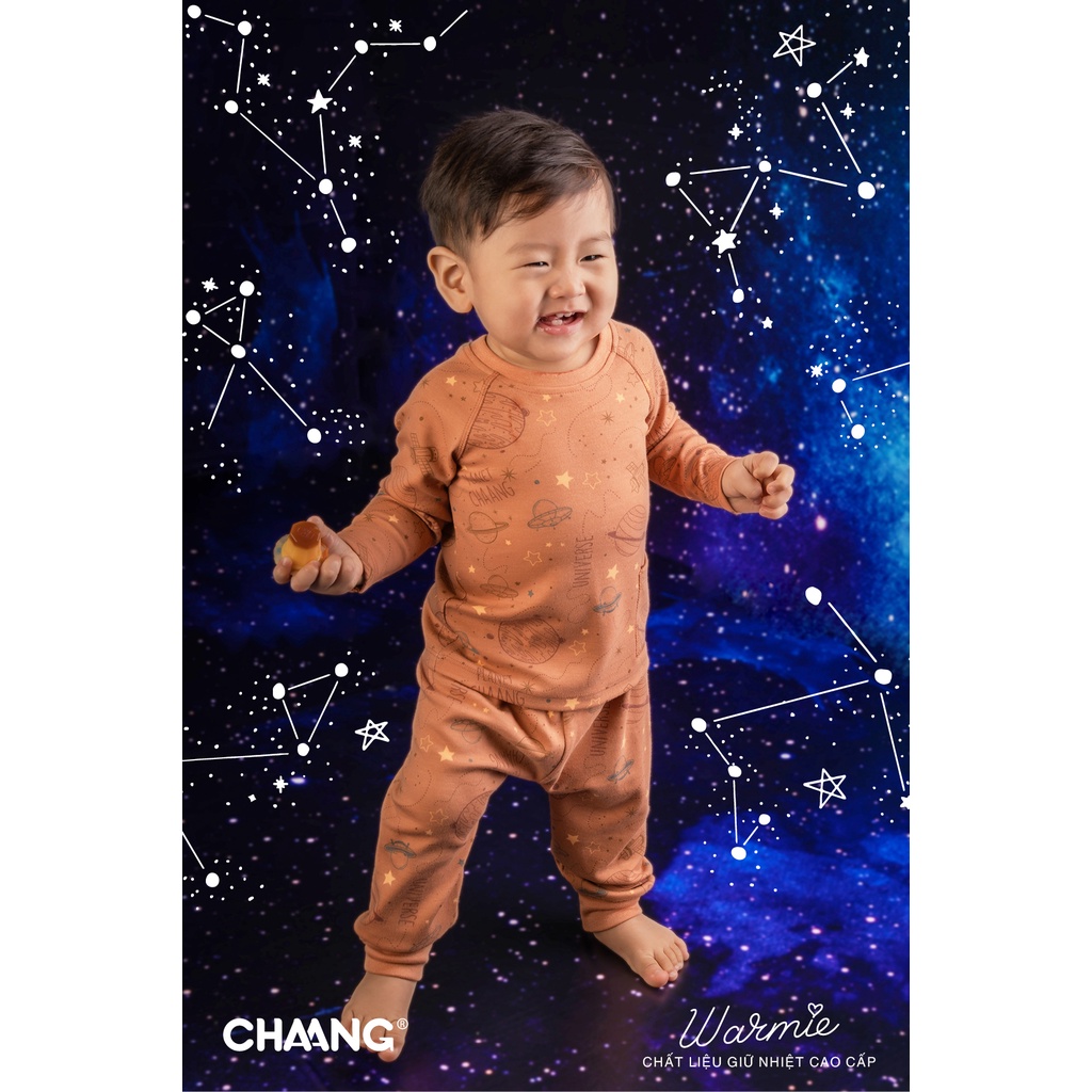 [CHAANG] Bộ dài tay raglan Cosmos phi thuyền nâu