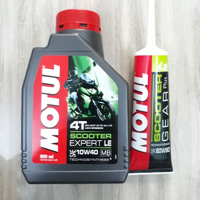 Combo nhớt máy Motul Scooter Expert LE 10W-40 800ml và nhớt lap Motul Scooter Gear plus 120ml