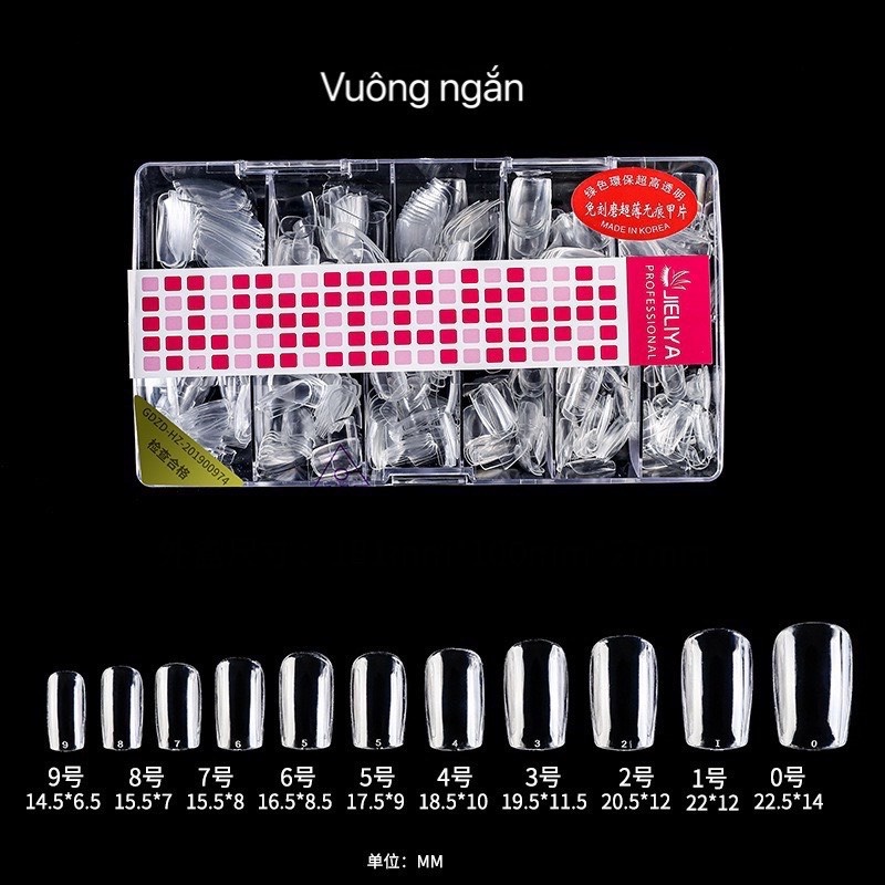 MÓNG ÚP VUÔNG NGẮN JIELIYA LẺ SIZE