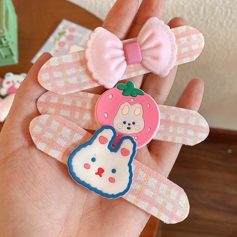 Miếng Dán Tóc Mái Ngang Họa Tiết Hoạt Hình Dễ Thương Dành Cho Bé Gái