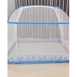 (NEW) Mùng chụp đỉnh vuông 1 chân viền lụa màu nâu [HÀNG CAO CẤP] Màn ngủ 2Mx2M2 đỉnh rộng- Cơ sở sx mùng ngủ Nguyệt Ánh