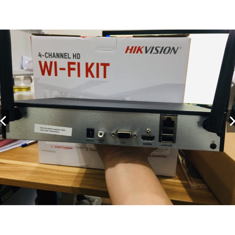 Bộ kit 4 Camera wifi và 1 đầu ghi IP thân trụ 2MP HIKVISION NK42W0H(D), không dây, có mic (chính hãng Hikvision VN) | BigBuy360 - bigbuy360.vn