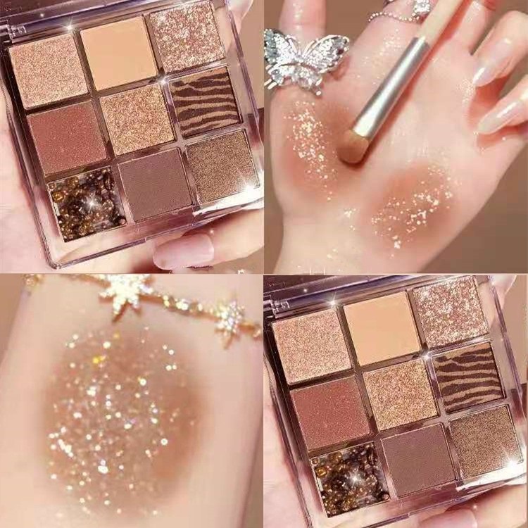 Bảng Phấn Mắt Dikalu Coco Venus 9 Ô Màu - Tông Màu Lì Và Nhũ Trong Suốt Cao Cấp Lâu Trôi Chống Thấm Nước