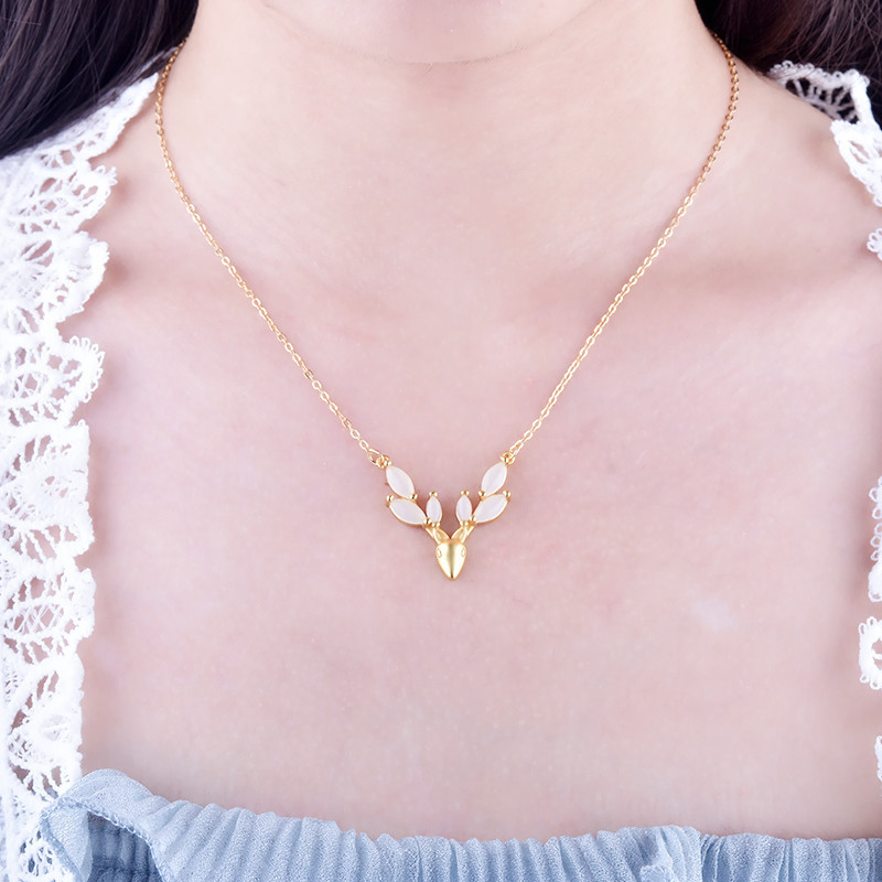 [Ready Stock]Craft Necklace Pendant Inlaid Hetian White Jade