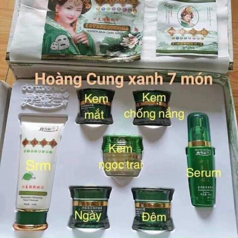 hoàng cung xanh danxuenilan 7in1 dành cho da nhạy cảm, mụn,(tặng 3 mặt nạ + 1 bộ thử))