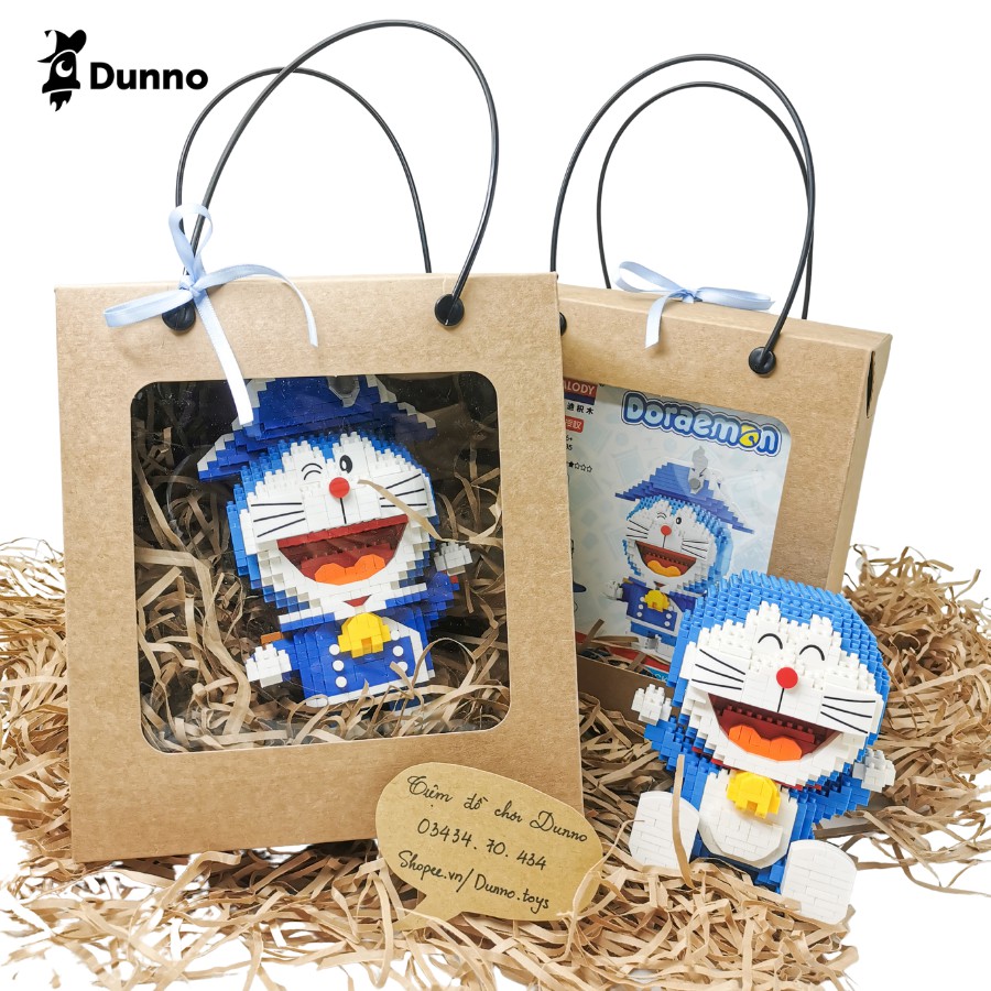 Combo 5 Hộp quà, hộp trưng bày Vintage kraft Châu Âu 400gsm - size 21cm x 18,8cm x 9,2cm đựng vừa Doraemon Balody