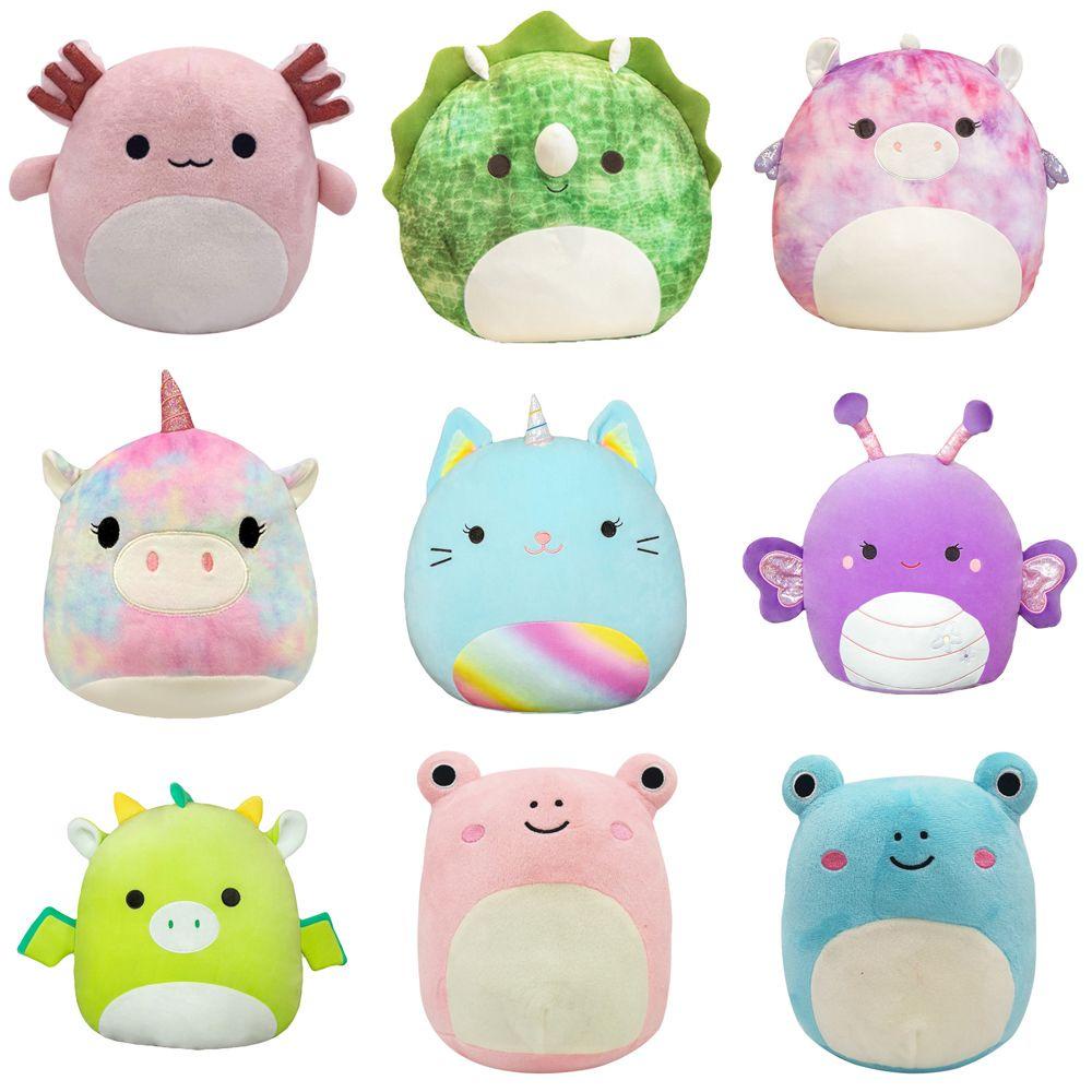 SOFTNESS 20-25cm Squishmallow Pillow Cute Dinosaur Dog Cat Frog Santa Soft Stuffed Animal Plushie Doll