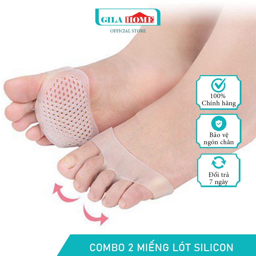 Combo 2 Miếng Lót Silicon GILA HOME Bảo Vệ Ngón Chân Không Bị Đau Dễ Dàng Vệ Sinh Kích Thước 23mm