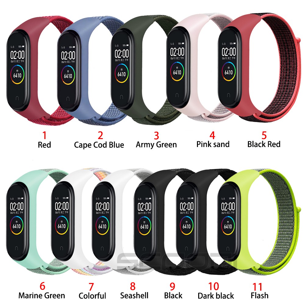 Dây đeo sợi nylon dành cho đồng hồ thông minh Xiaomi Mi Band 3 4 5 6 7 Miband 3 4 5 6 7 NFC