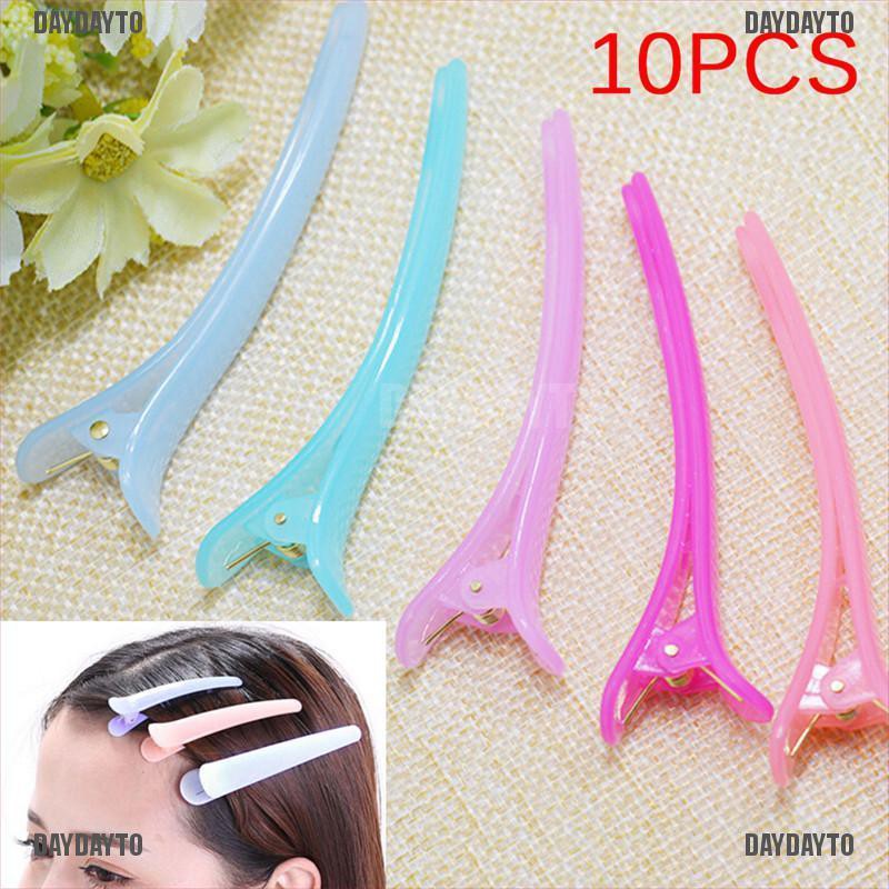 Set 10 Kẹp Tóc Răng Cá Sấu Bằng Nhựa Nhiều Màu Sắc DIY