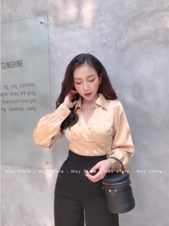 Set áo sơ mi dài quần suông