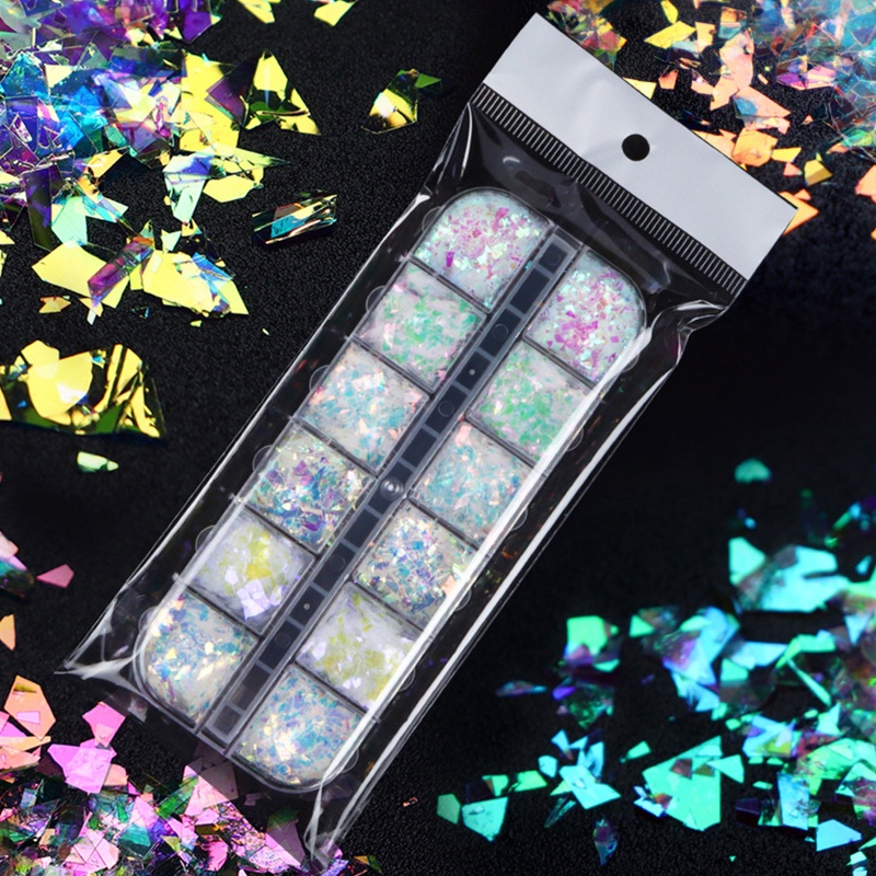 Hộp Kim Tuyến Lấp Lánh 3D Trang Trí Móng Tay