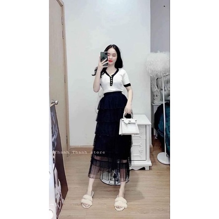 Chân váy 6 tầng