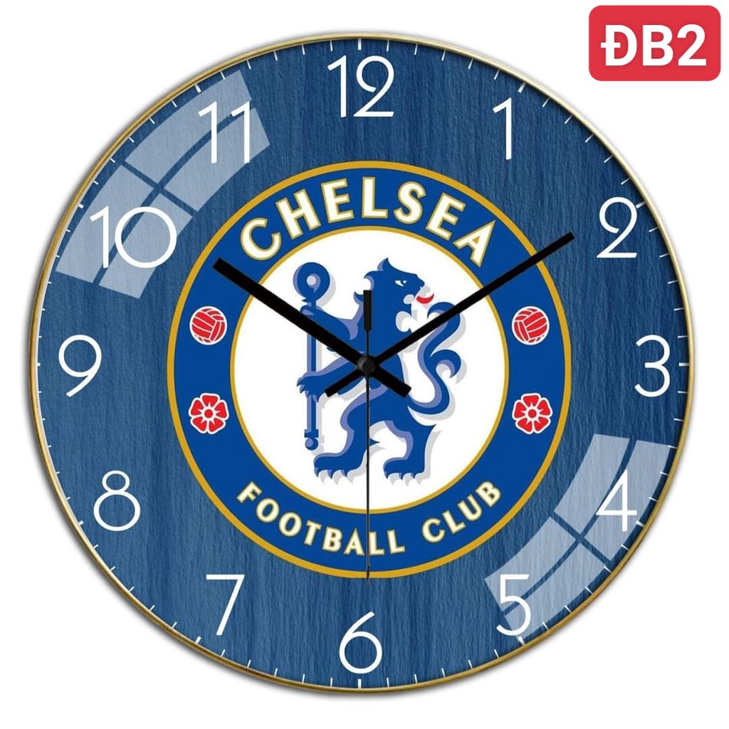 Đồng hồ treo tường VUADECOR chủ đề bóng đá tráng gương kim trôi cao cấp (Tặng pin và đinh treo)