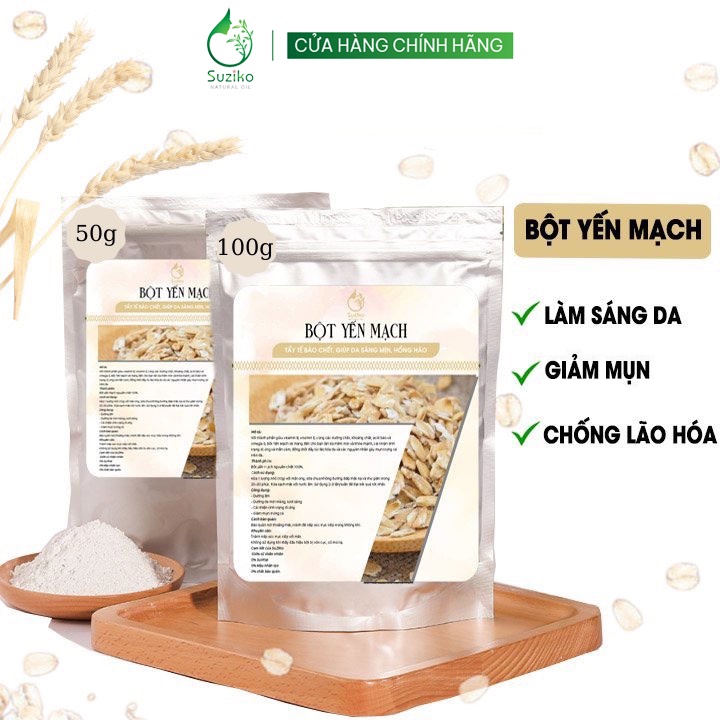 Bột đắp mặt nạ cám gạo trà xanh hữu cơ SUZIKO nguyên chất 100G