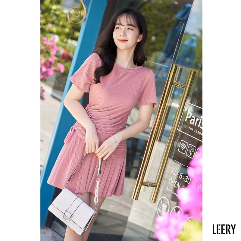 Bộ quần áo nữ mặc nhà kiểu dập ly Hàn Quốc bộ đồ nữ mặc đi chơi đẹp thanh lịch SET-02 LEERY