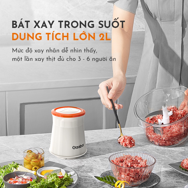 Máy xay thịt thực phẩm đa năng GAABOR GJ-M20A01 2L (Nhựa - Tô Thủy Tinh) - Hàng chính hãng