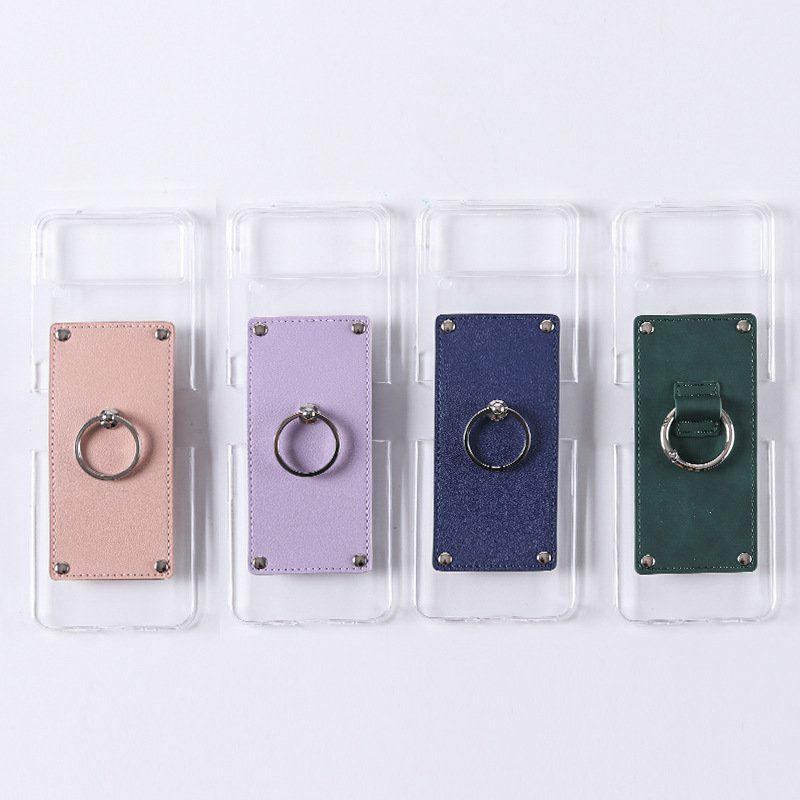 Samsung galaxy Z Flip 4 / zflip 4 _ Ốp lưng trong suốt khoá da kèm iring đẳng cấp