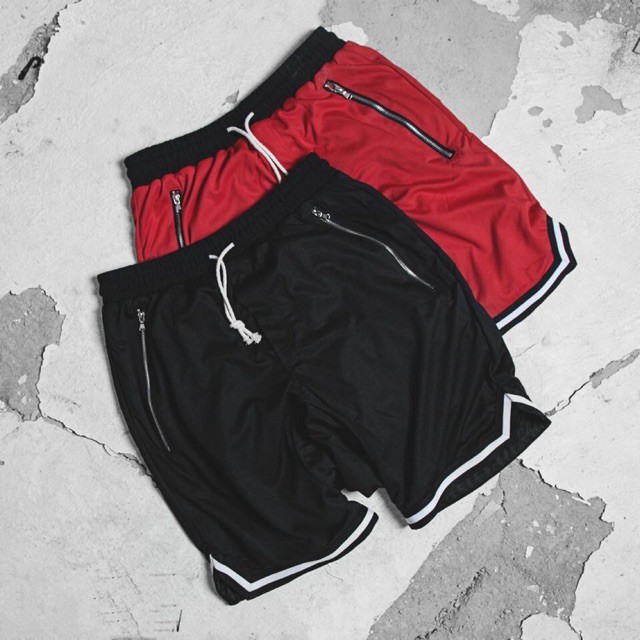 Quần Short Nam Nữ Unisex Thun 1v Line Sọc Lưng Thun Ống Rộng Vải Thun Co Giãn Thoáng Mát