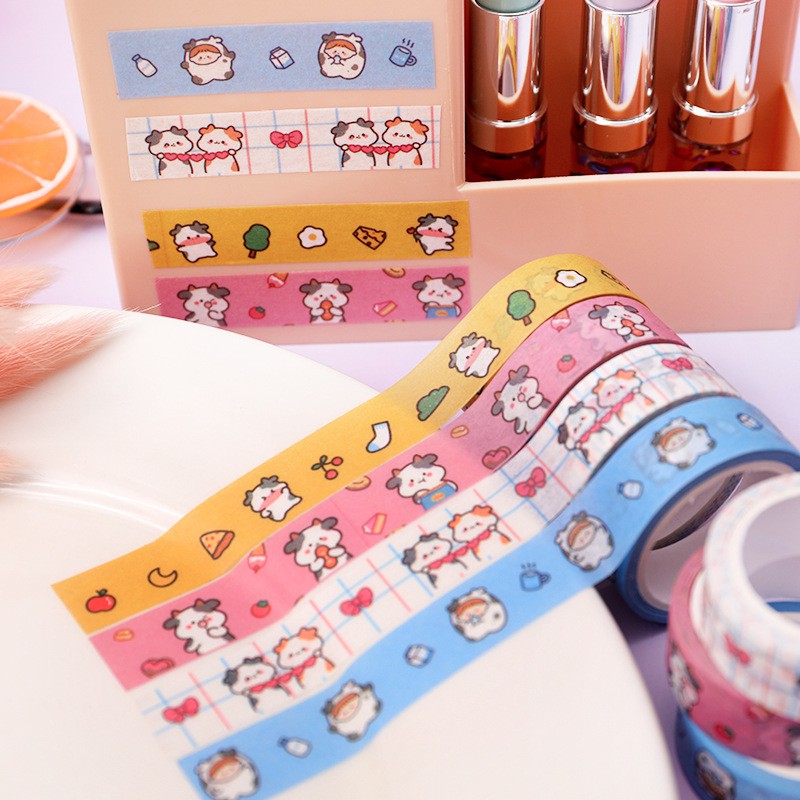 Băng Dán Washi Tape Dễ Thương Trang Trí Sổ Tay, Tập Vở, Decor Bàn Học...Ins Giasico