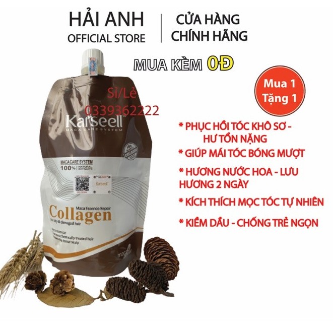 [ KARSEELL ] Kem Ủ Tóc Karseell Collagen Dầu Hấp Tóc Phục Hồi Hư Tổn Collagen Karseell Maca 500ml - CHÍNH HÃNG | BigBuy360 - bigbuy360.vn