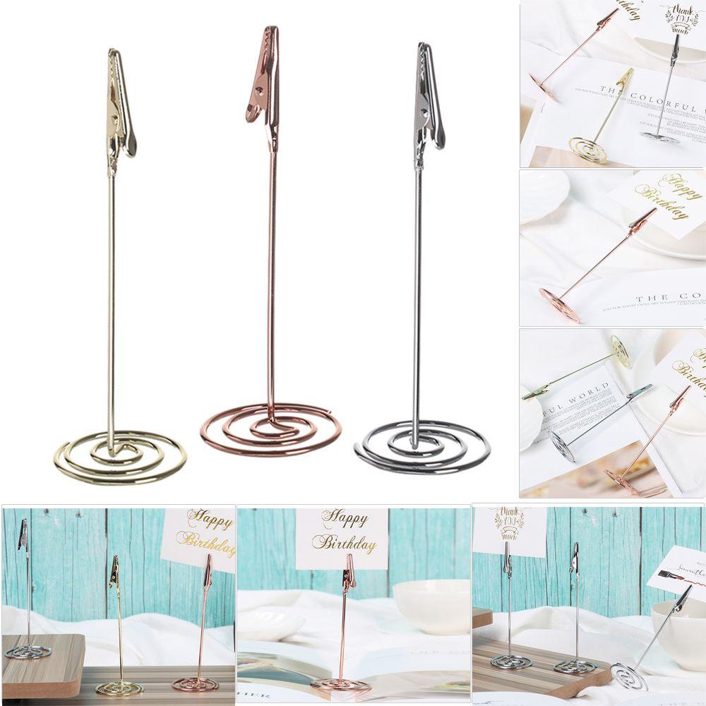 Lakamier 1pc Thời Trang Kẹp Đứng Hoa Hồng|Kẹp Giữ Ảnh/Thẻ Bằng Kim Loại Để Bàn Trang Trí Đám Cưới Nhiều Màu Sắc