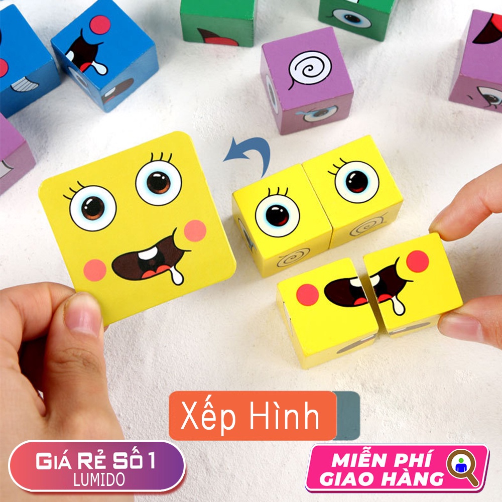 Bộ đồ chơi who is it board game, bộ trò chơi Xếp Hình Khoa Học Thay Đổi Biểu Cảm Khuôn Mặt Hộp Thép LUMIDO